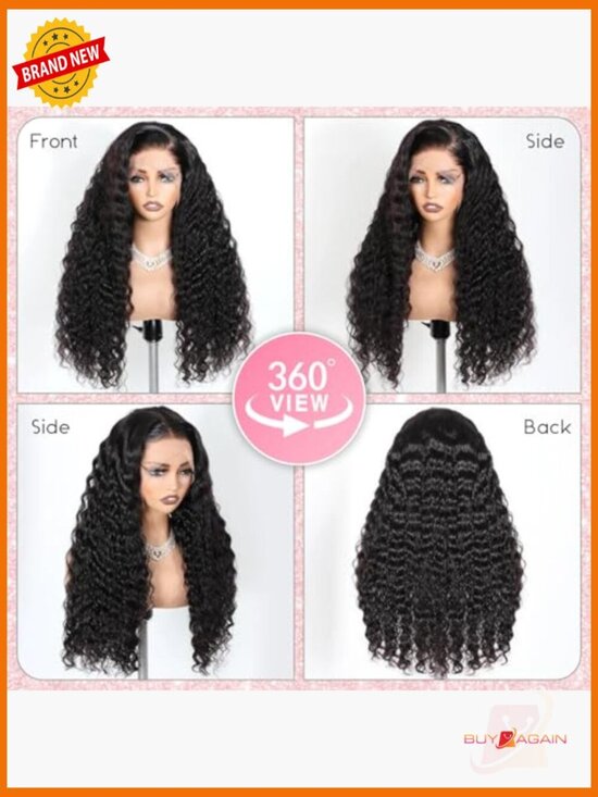 250 Density HD Lace Water Wave Human Hair Wig main image 4